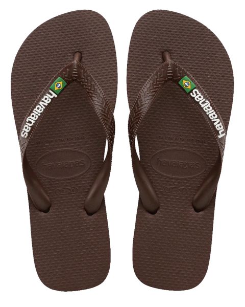 Havaianas Brasil Logo - Mørkebrun/Hvid - Str. 39/40 EU